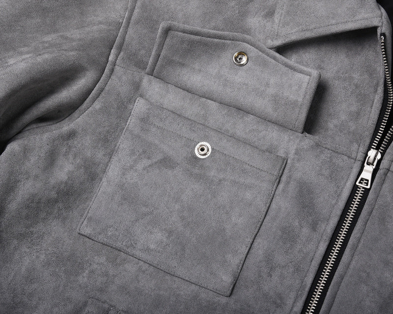 Suede Work Jacket - Grey