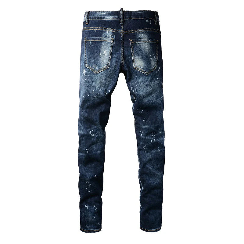 Blue Classic Ripped Jeans