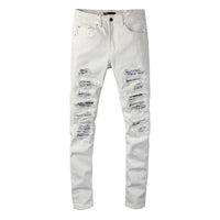 White Flower Patch Jeans