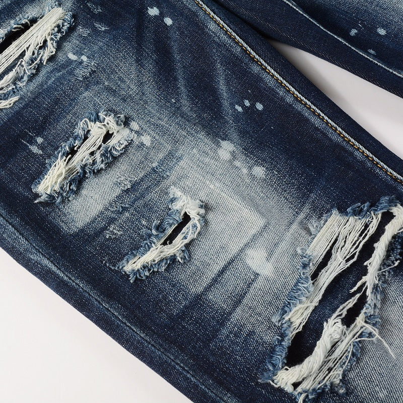 Blue Classic Ripped Jeans
