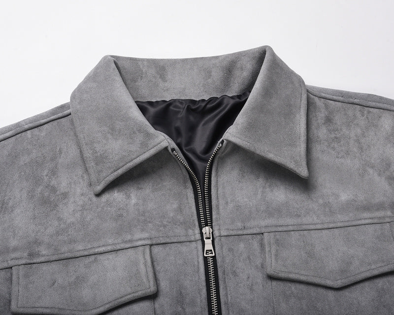 Suede Work Jacket - Grey