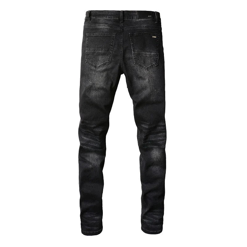 Black Flower Jeans