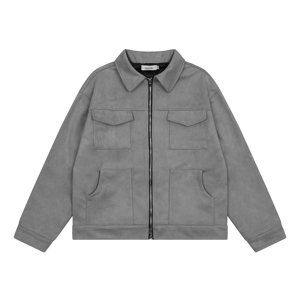 Suede Work Jacket - Grey