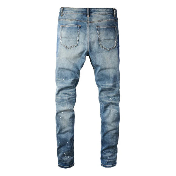 Blue Jewel Patch Jeans