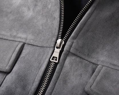 Suede Work Jacket - Grey