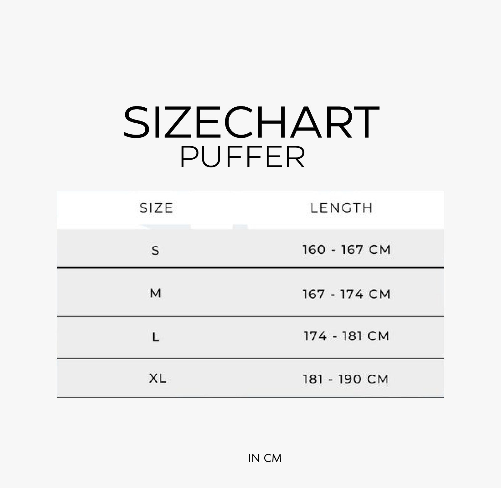 Size chart